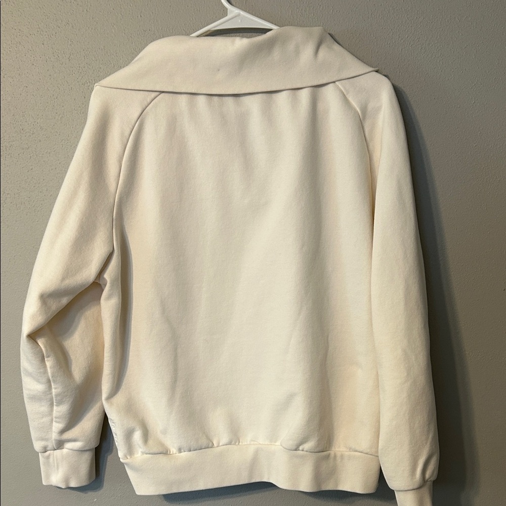 Athleta Cream Zip-Up Women's Sweater - Picture 3 of 3